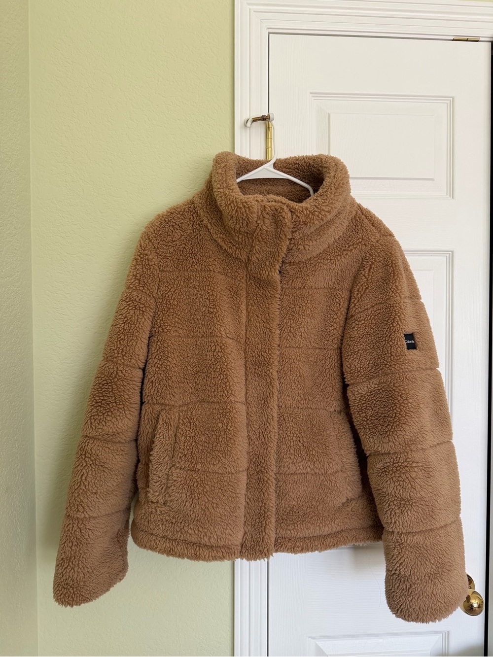 Calvin Klein || Faux Shearling Sherpa Teddy Jacket Camel Brown || L